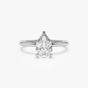 0.75 - 1.50 ctw 14k Prong Setting Pear Shaped Lab Grown Diamond Engagement Ring - Kylie