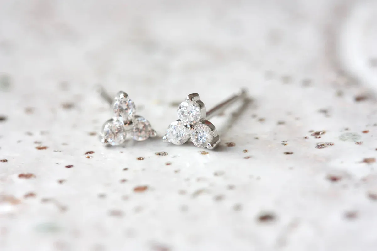 BIRTHSTONE STUDS- April/Crystal