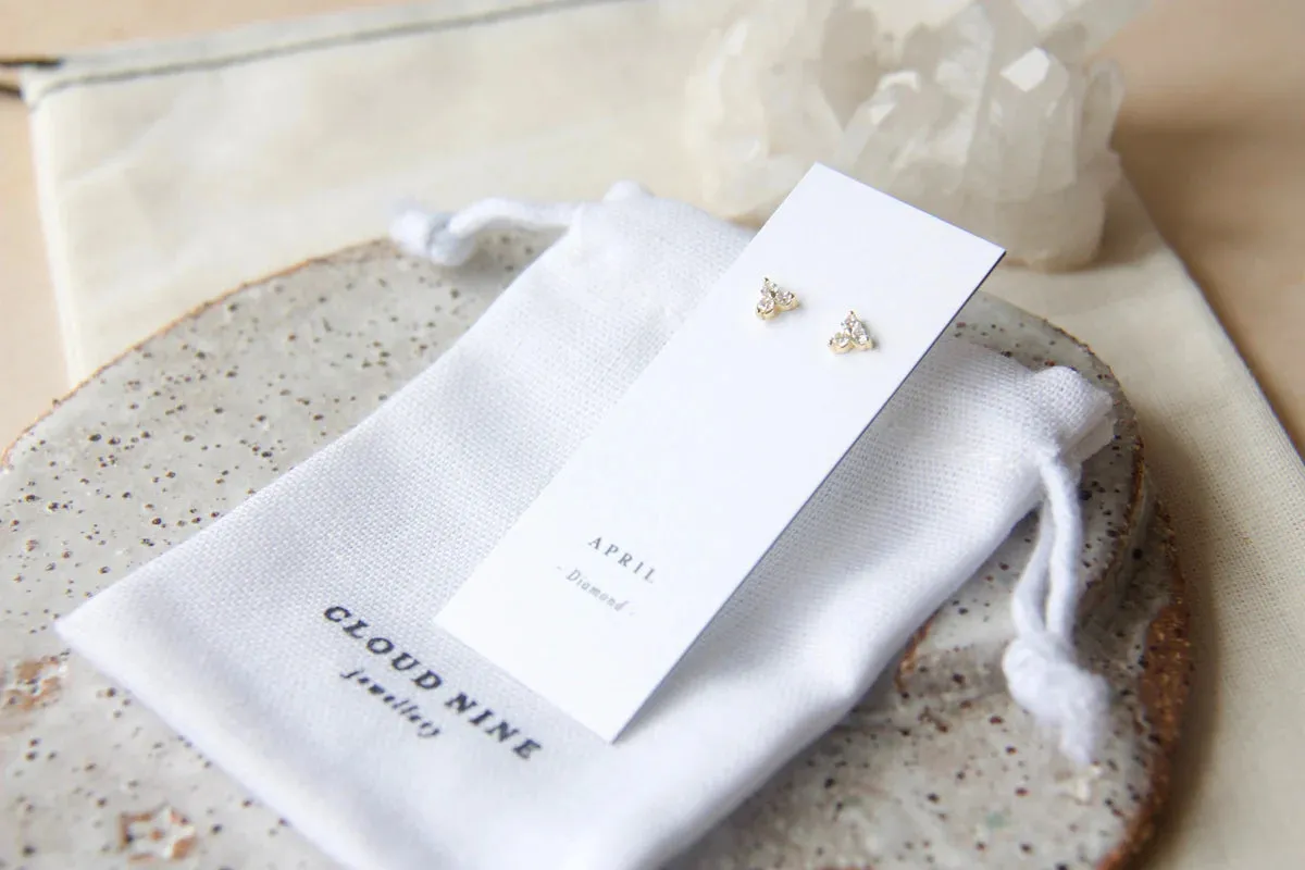 BIRTHSTONE STUDS- April/Crystal