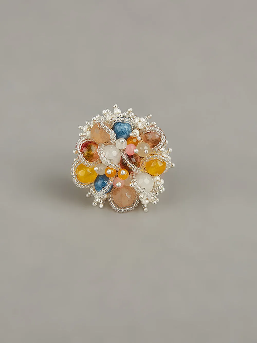 Contemporary Multi Color Crystal Finger Ring