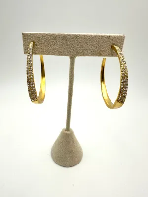 CZ Encrusted Gold Hoops