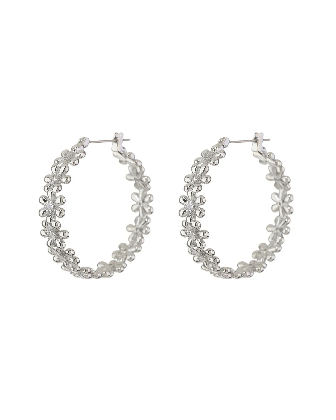 Daisy Chain Hoops- Silver