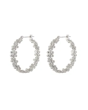 Daisy Chain Hoops- Silver