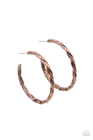 Dont Get It Twisted - Copper Hoop Earring