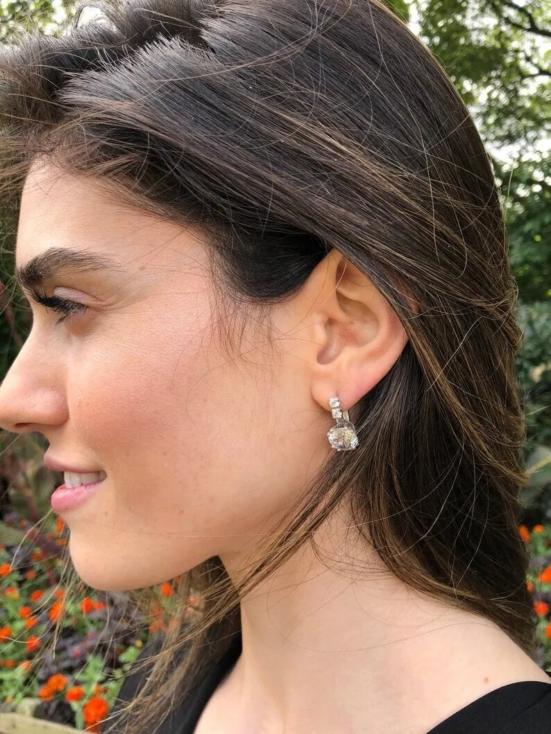 Drop Sapphire Earrings - Classic Blue Earrings - Vintage Drop Earrings