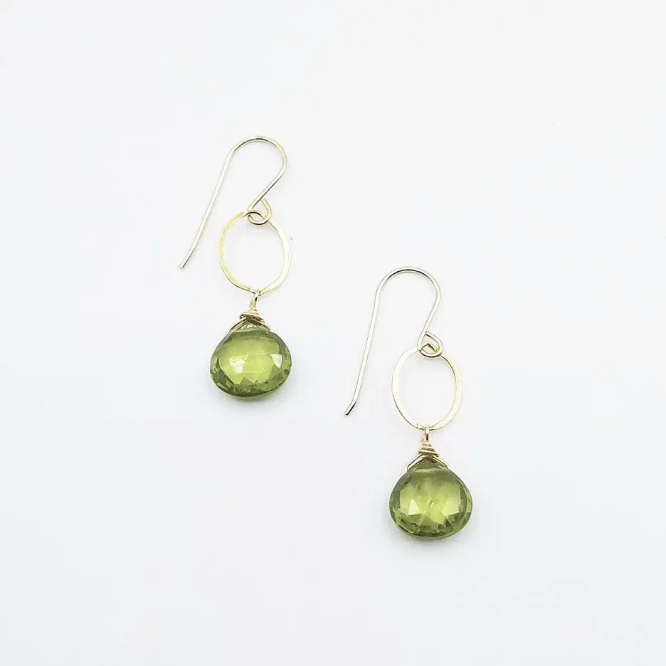 Gold Fill Peridot Drop Earrings
