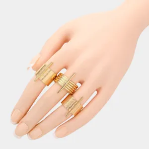 iLLASPARKZ 3PCS - Bar Accented Chunky Ring Set