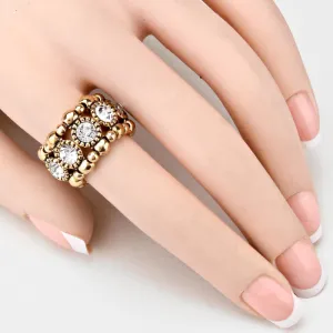 iLLASPARKZ Chunky Crystal Accented Metal Stretch Ring