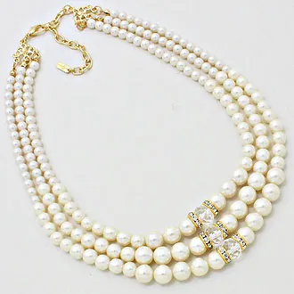 iLLASPARKZ Graduated Crystal Pearl Necklace
