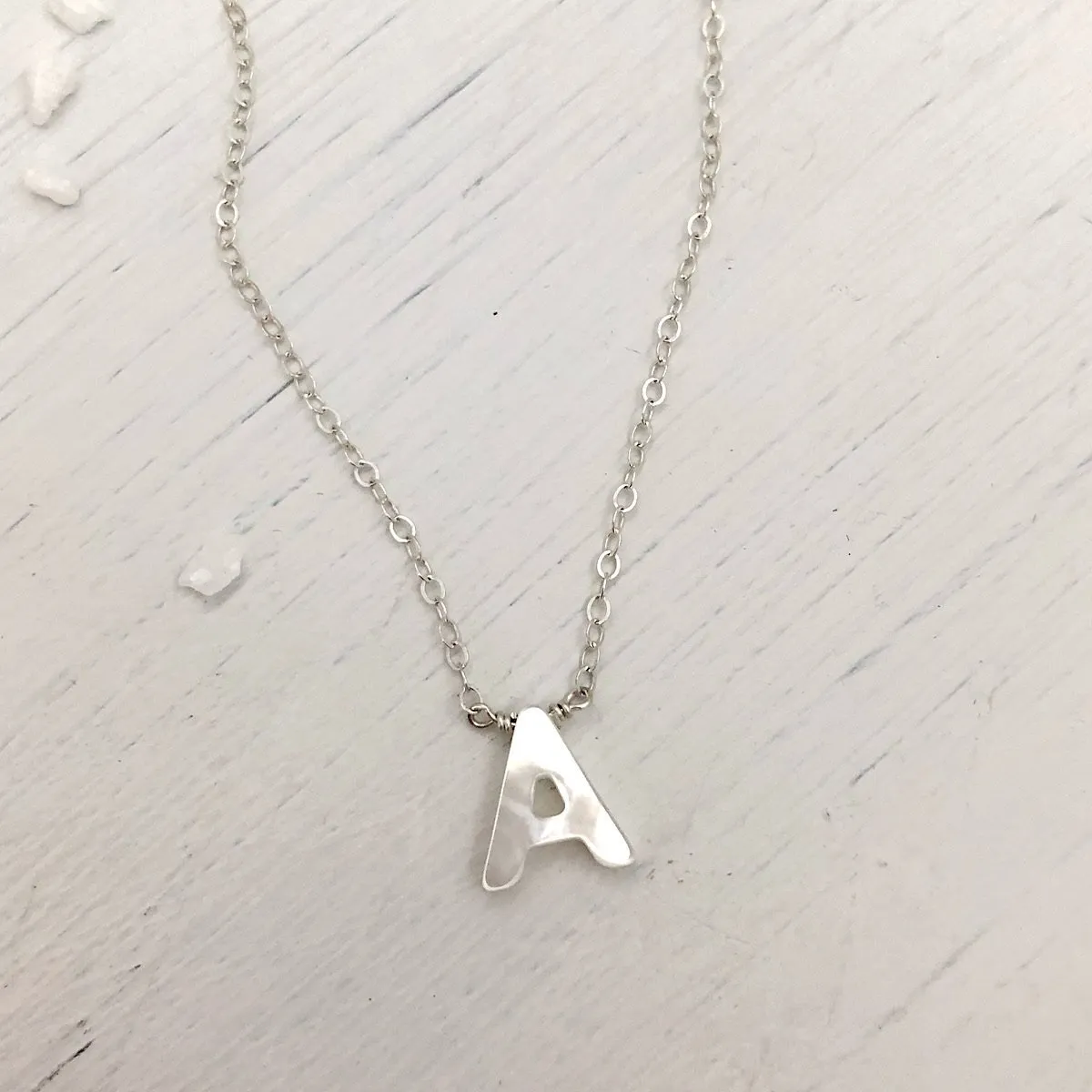 Mother of Pearl Initial Necklace