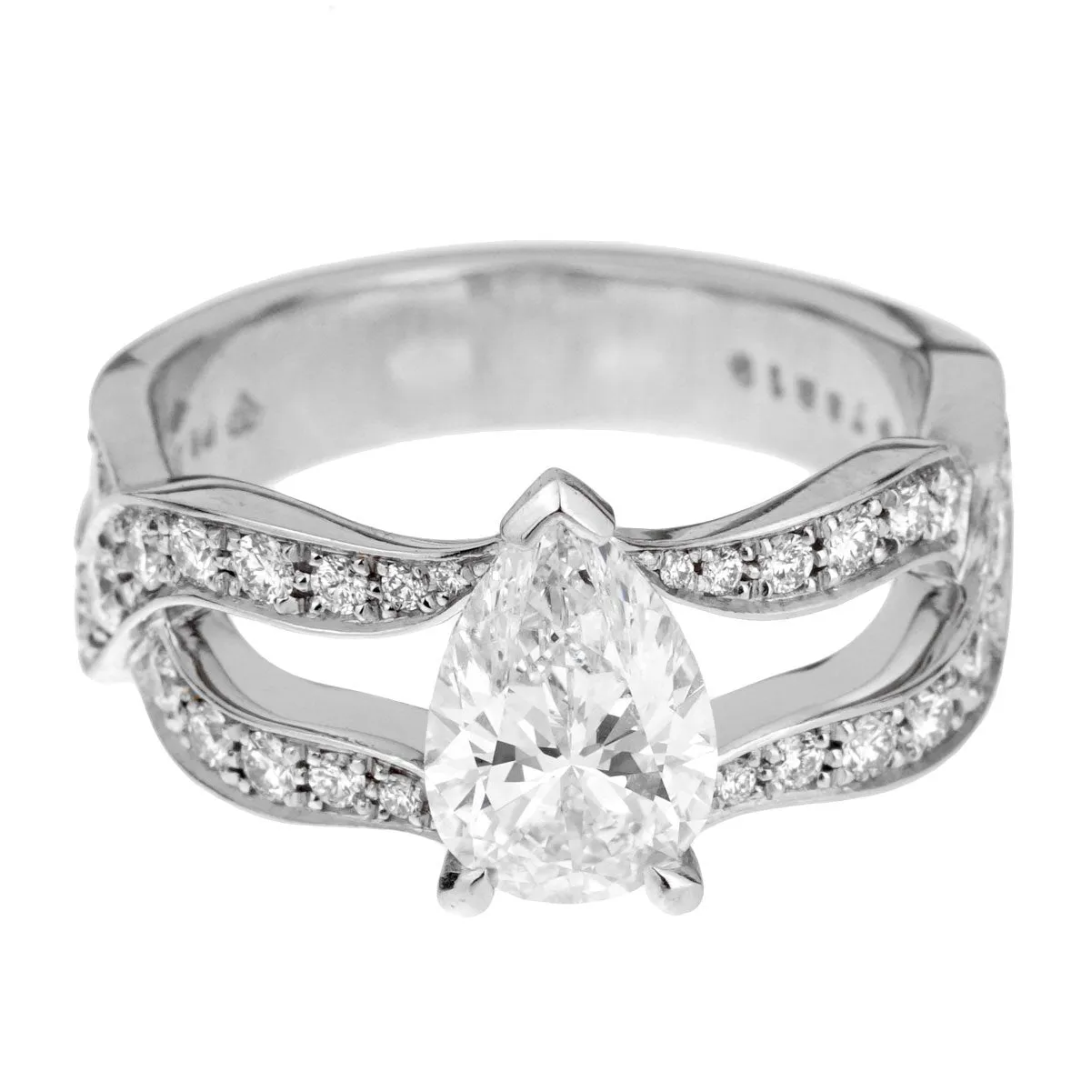 Piaget Jardin Secret Pear Diamond Engagement Ring Sz 6 1/2