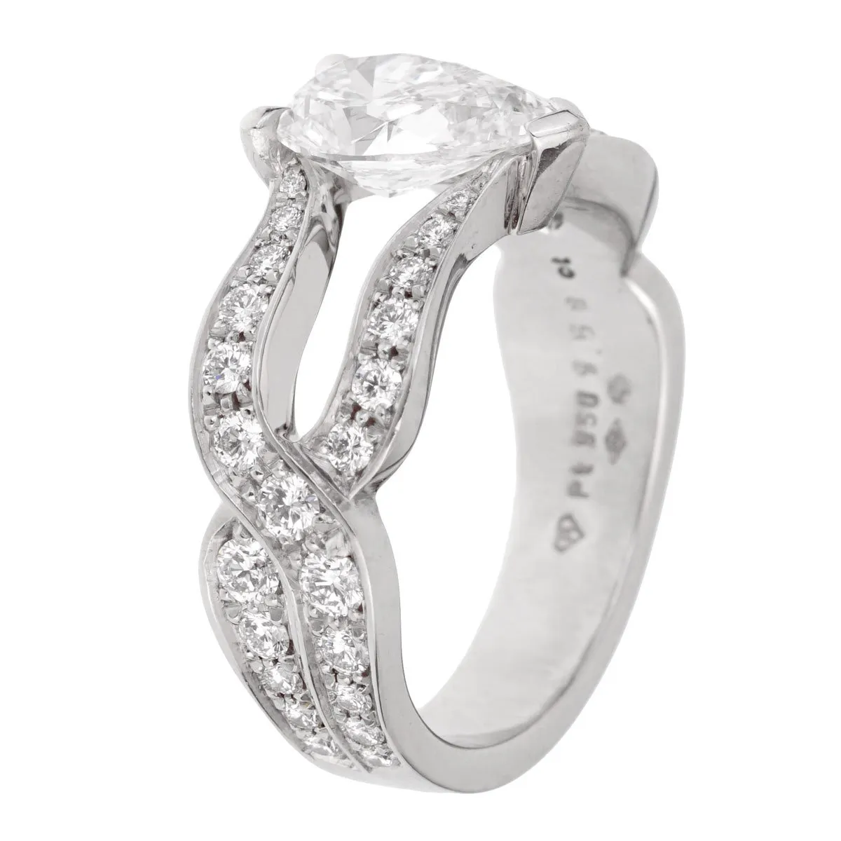 Piaget Jardin Secret Pear Diamond Engagement Ring Sz 6 1/2