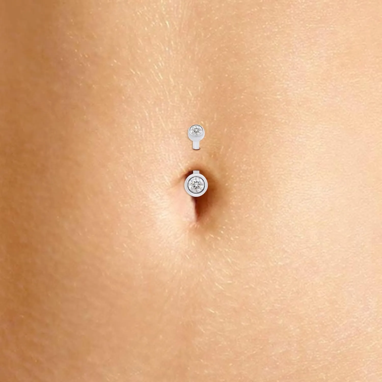 SAVEARTH DIAMONDS 1/3 Carat Round Cut Moissanite & Lab Grown Diamond Belly Button Navel Rings Body Piercing Jewelry For Women In 14K Gold Over Sterling Silver (VVS1 Clarity, 0.33 Cttw)
