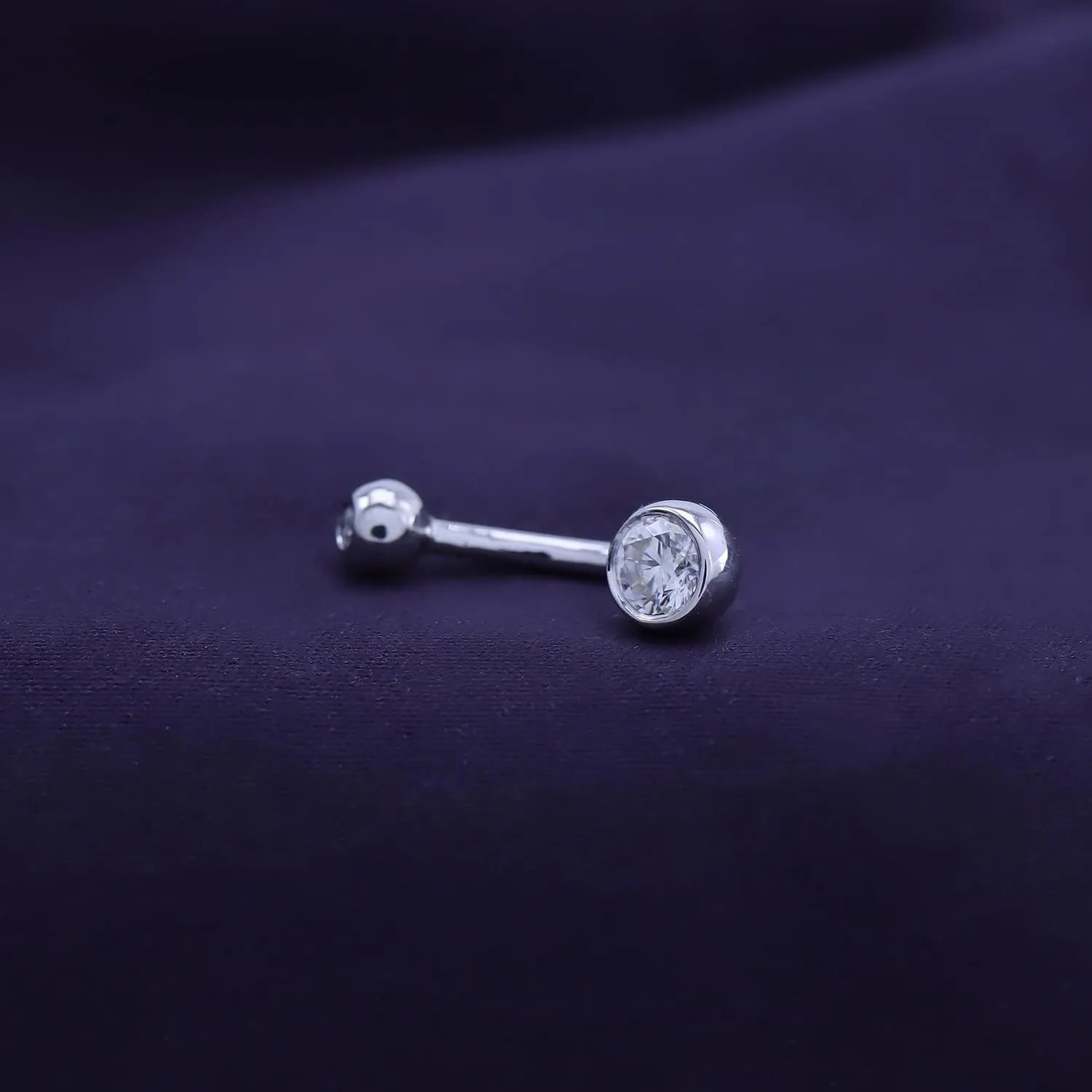 SAVEARTH DIAMONDS 1/3 Carat Round Cut Moissanite & Lab Grown Diamond Belly Button Navel Rings Body Piercing Jewelry For Women In 14K Gold Over Sterling Silver (VVS1 Clarity, 0.33 Cttw)