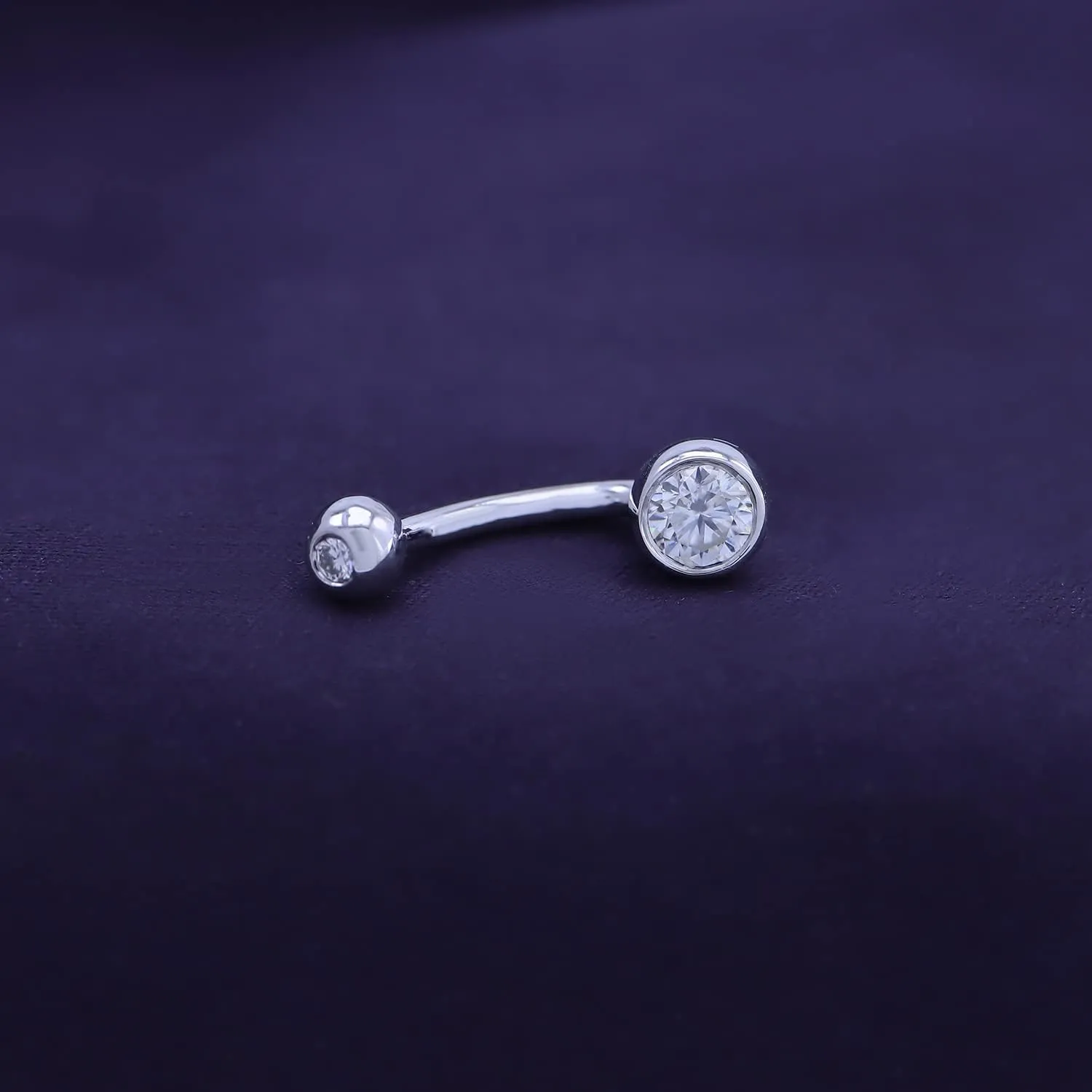 SAVEARTH DIAMONDS 1/3 Carat Round Cut Moissanite & Lab Grown Diamond Belly Button Navel Rings Body Piercing Jewelry For Women In 14K Gold Over Sterling Silver (VVS1 Clarity, 0.33 Cttw)